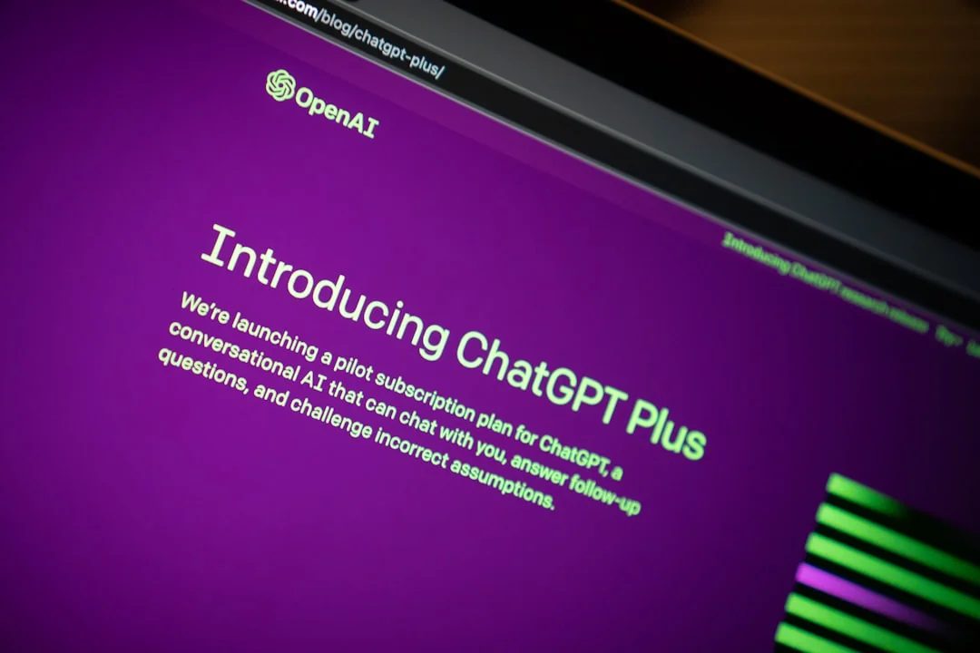 Datorskärm som visar ChatGPT från OpenAI
